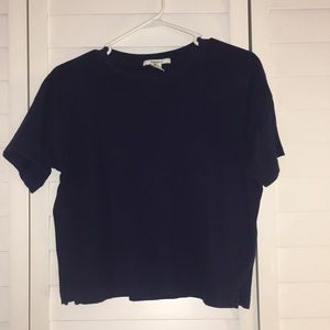 Blue t shirt crop top